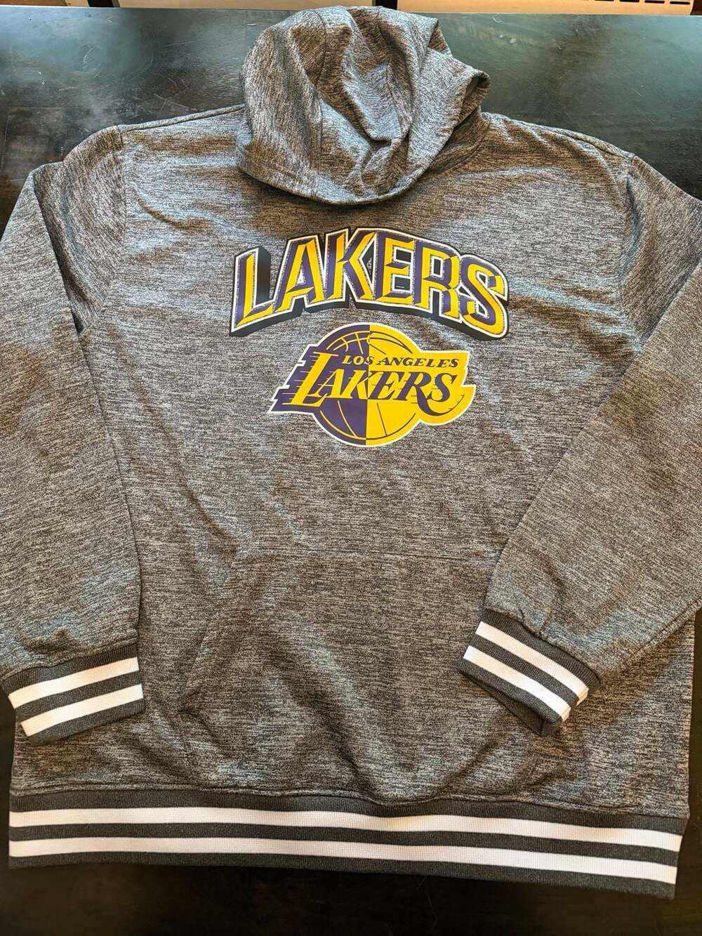 Ultra Game NBA Los Angeles Lakers Mens Pullover Hoodie Charcoal 2XL